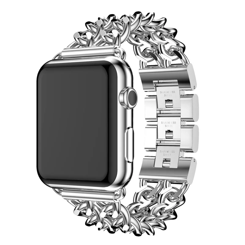 Ремешок из нержавеющей стали для Apple Watch Band 5 4 3 2 40 мм/38 мм звеньевой браслет iwatch 42
