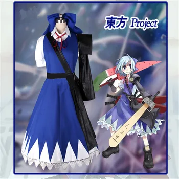 

Anime Touhou Project the Embodiment of Scarlet Devil Cirno Blue Dress Uniform Cosplay Costume Girls High School Uniform Cosplay