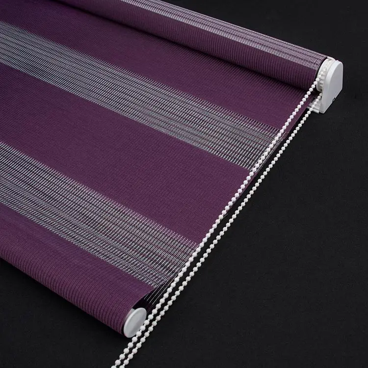 Purple Мини-рольставни Нет дрель полиэстер полупрозрачные зебры жалюзи для Гостиная для небольшого окна оттенков индивидуальные Размеры - Цвет: Purple