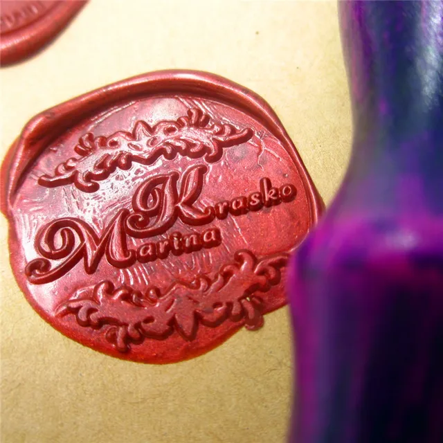 Flower Design Initials Customize Your Logo Name Box Set Flower Design Initials Customize Your Logo Name Box Set Personalized Letter Sealing Wax Wedding