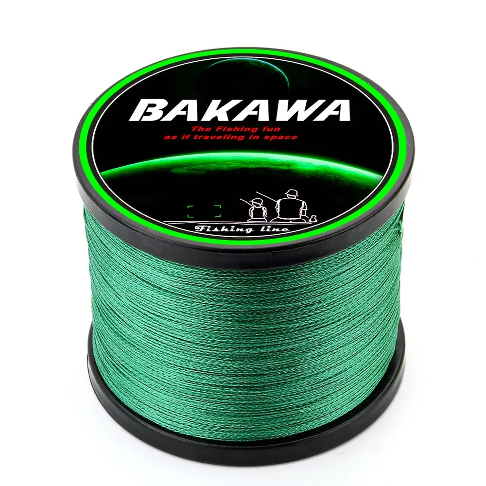 BAKAWA 1000 м PE плетеная леска 4 нити 10-85LB Multifilament леска - Цвет: 4 Stand 1000M GREEN