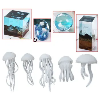 

5 Pcs/set Crystal Epoxy Ocean Jellyfish Modeling Filler DIY Crafts Filling Supplies UV Accessories Decoration Materials