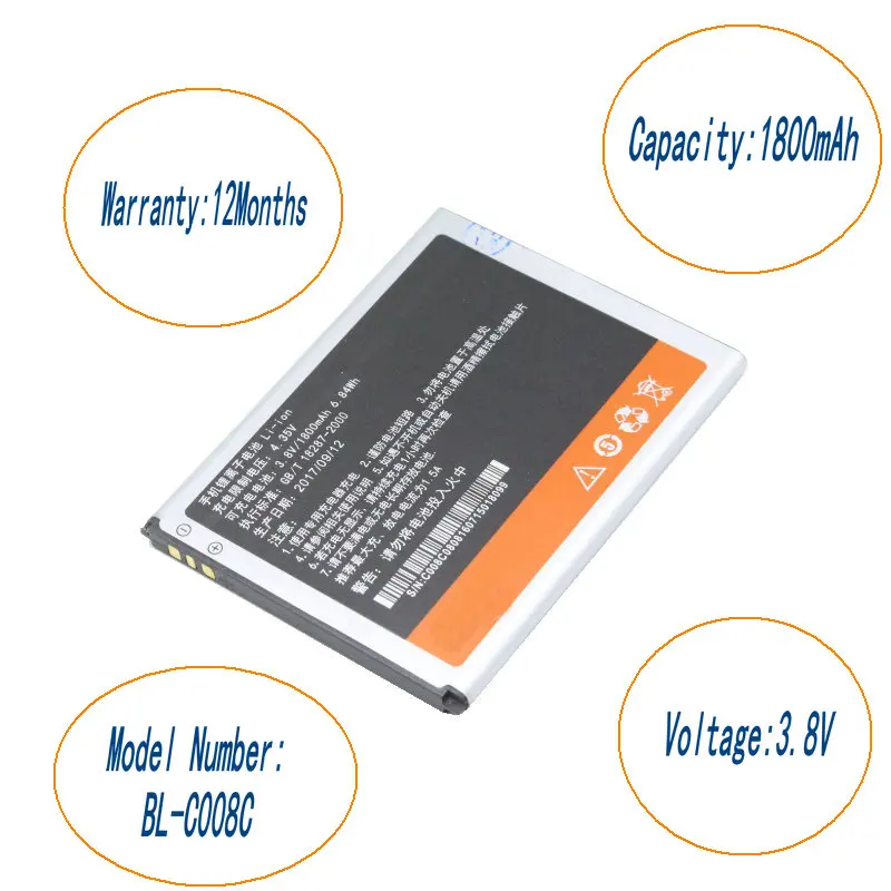 ISkyamS 1x1800 mAh/6.84wh BL C008C запасная батарея для аккумуляторов GIONEE GN151 gn 151|Аккумуляторы