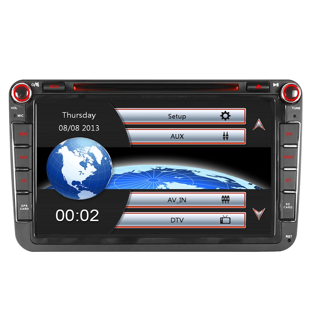 Excellent A-Sure 8 Inch Car Radio GPS DVD Player For Volkswagen VW Passat Skoda T5 Polo Sharan TOURAN TIGUAN GOLF 5 6 Seat SKODA 3