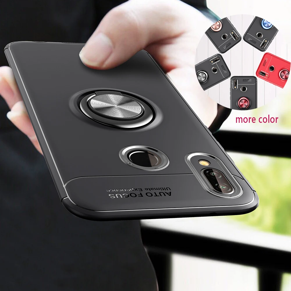

AXBETY For huawei P20 Lite /Nova3e /P20 PRO y9 2018 Case Ring Magnetic Car Holder Case For honor 8x max Ultra Slim silicon Cover