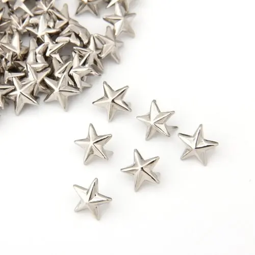 Полезная 100 X серебряная звезда заклепки для сумки/обуви/перчаток 10 мм