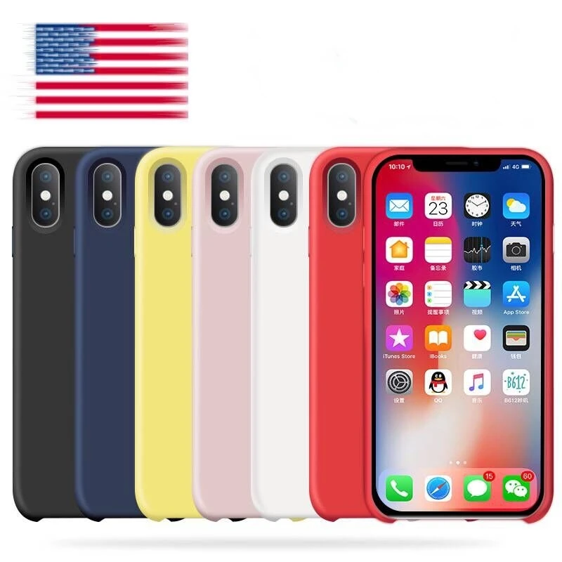 

RHOADA original Have Logo Liquid Silicone Case For iphone 6 6s Plus Soft official Case For Couqe iphone 7 8 Plus X Xs Max Cover
