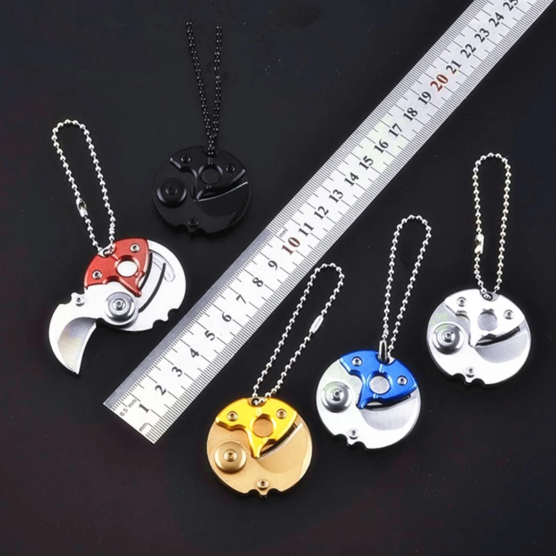 

Mini Portable Folding Coin Knife EDC Carry Tool Small Pocket Keychain Hanging Key Chain Outdoor Survival Karambit Self-defense