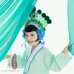 Ши Лин зеленая версия опера Стиль улучшенные волосы тиары и костюм для девочек и женщин Hanfu костюм сценическая одежда
