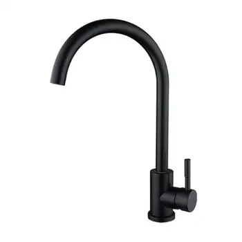 

360 Degree Swivel stainless steel black cold hot water Kitchen Faucet Tap