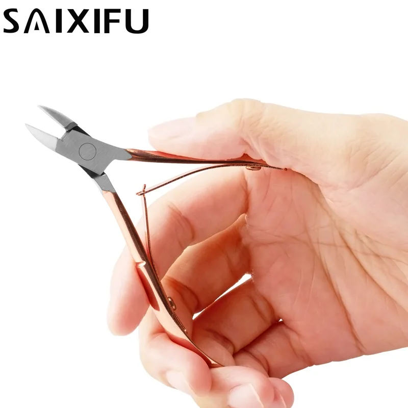 

Rose Gold Stainless Steel Foot Cuticle Scissors Pliers Dead Skin Nail Clipper Pedicure Manicure Plier cutters tool SF46