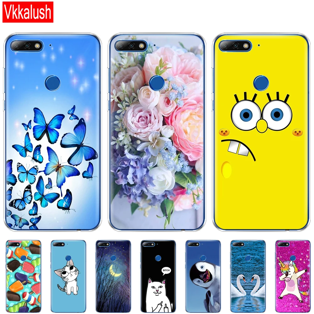 

Silicon case for 5.99" Huawei Honor 7C Case Cover for Honor 7C Pro Case Soft TPU Phone Back Cover Full 360 Protective coque