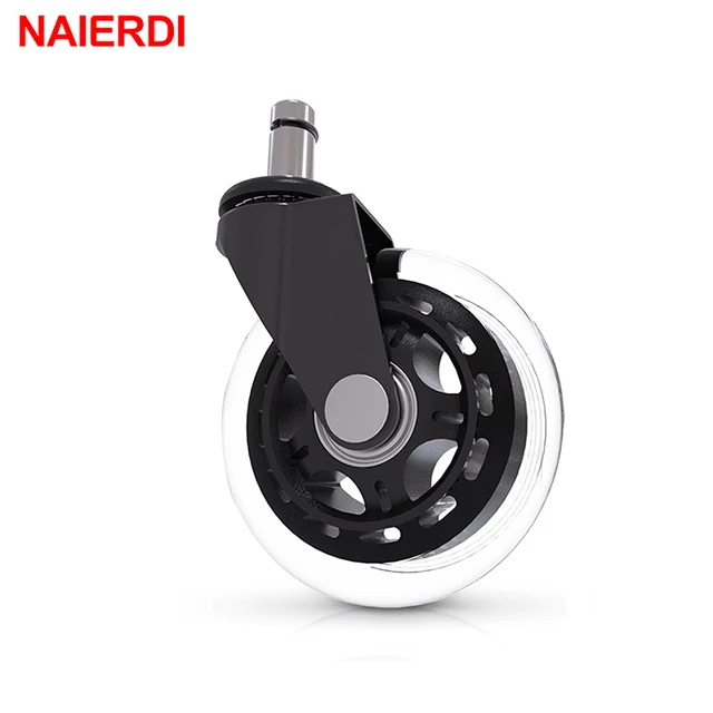 Naierdi 3 Universal Mute Wheel Office Chair Caster Replacement 60kg Naierdi 3 Universal Mute Wheel Office Chair Caster Replacement 60kg Swivel Rubber Soft Safe Rollers