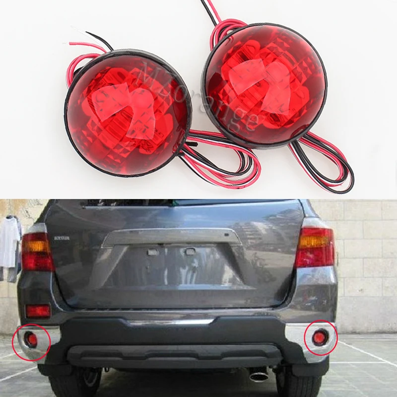 LED Brake Lamp Red Tail Light Parking Warning Rear Bumper Reflector For Toyota Highlander 2009 2011