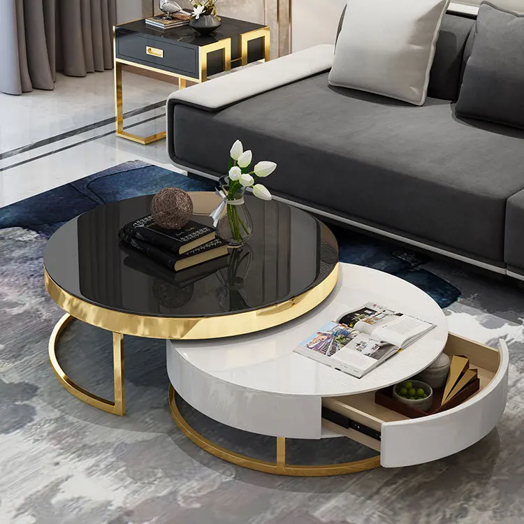 Us 350 0 Golden Cast Iron Living Room End Coffee Table Modern In Coffee Tables From Furniture On Aliexpress