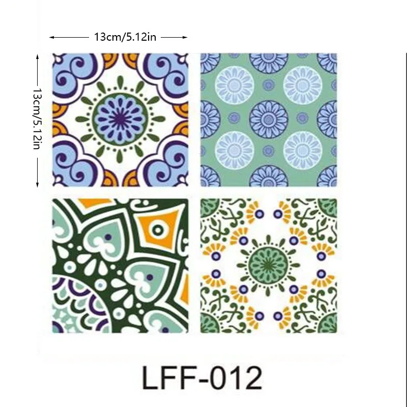 Средиземноморский стиль ретро плитка ванная кухня мозаика 4 шт. марокканские арабские настенные наклейки кухня щиток самоклеющиеся - Цвет: lff012