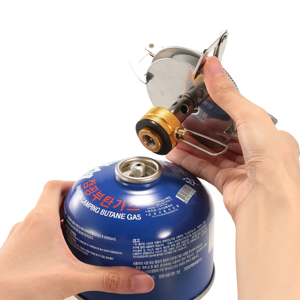 

Mini Camping Gas Stoves 3500W Burners Equipment Ultralight Portable Outdoor Hiking Backpacking Picnic Cooking Stove for Camping