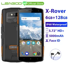 Leagoo x-rover ip68 방수 스마트 폰 5.72 "6 gb 128 gb mtk6763 octa core nfc 페이스 id 13mp (China)