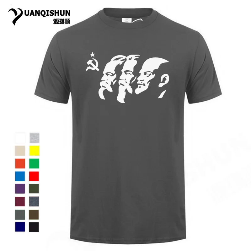 

Boutique Men T Shirt Soviet Union Great Communist Lenin Marx Engels Men's Short Sleeve T-Shirt USSR CCCP Communism Portrait Tees