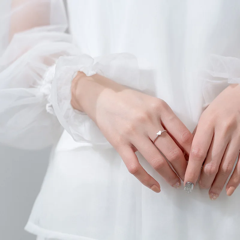 Trustdavis 925 пробы серебряное круглое сердце квадратный крест с CZ открытый палец кольцо для женщин девочек ювелирные изделия из стерлингового серебра DA447