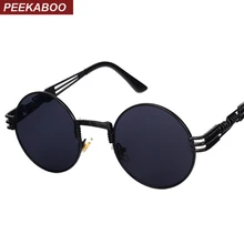 Peekaboo новые серебряные золотые металлические зеркальные маленькие круглые солнцезащитные очки мужские брендовые винтажные Круглые Солнцезащитные очки женские Дешевые Высококачественные УФ