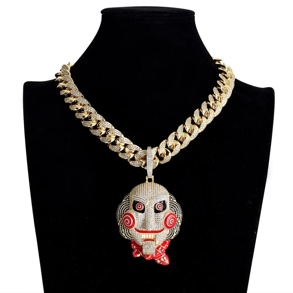 Chunky Statement Saw Pendant Necklace (4)