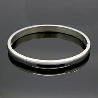 Simple Smooth Couple Jewelry Rose Gold Color Lover Bangle Plain Stainless Steel Bracelets & Bangles For Men Women Present 2