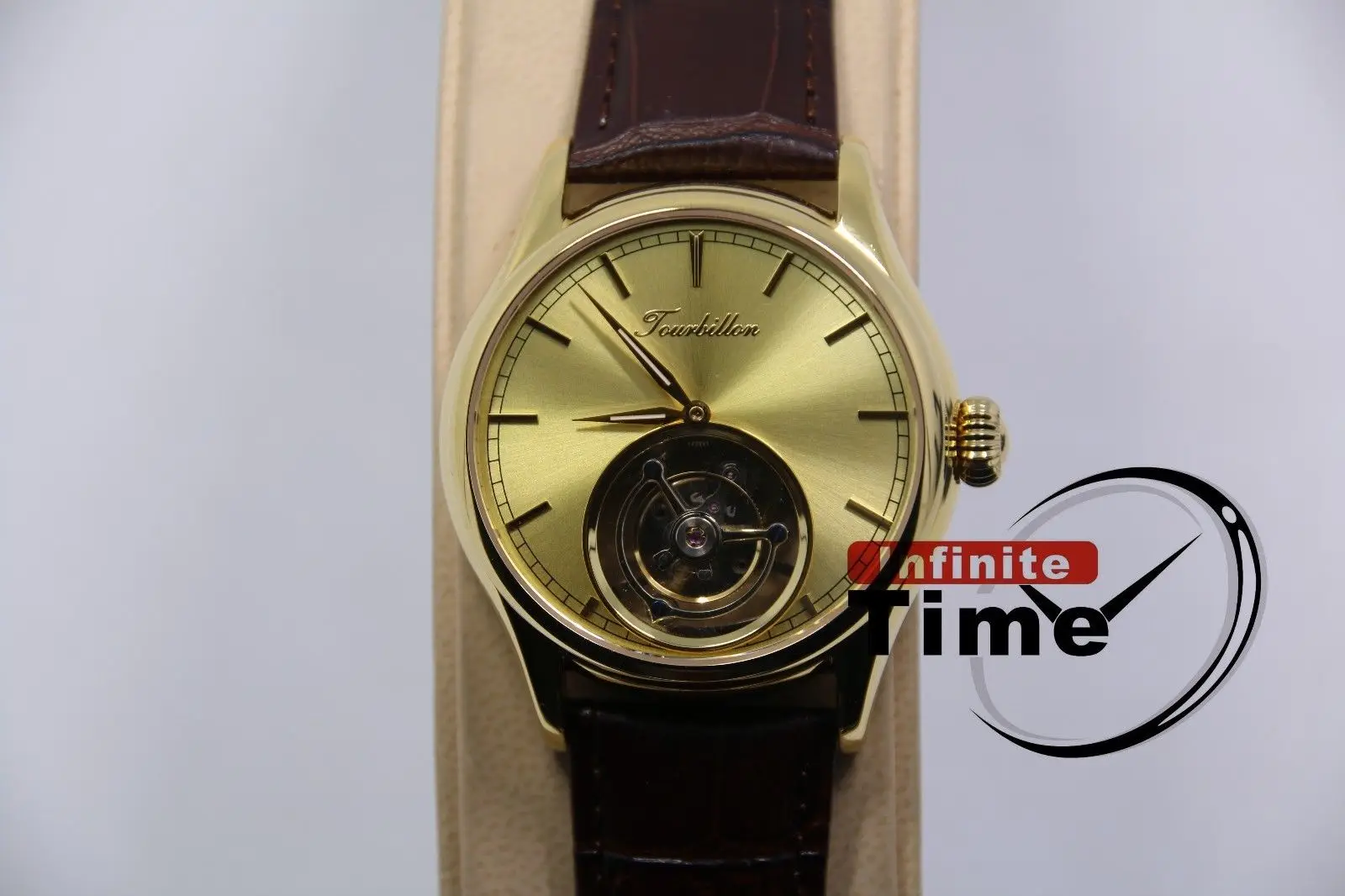 

Hi beat Tourbillon Wrist Watch Mens Mechanical Luxury Business Skelenton Hollow out Red Blue Gold