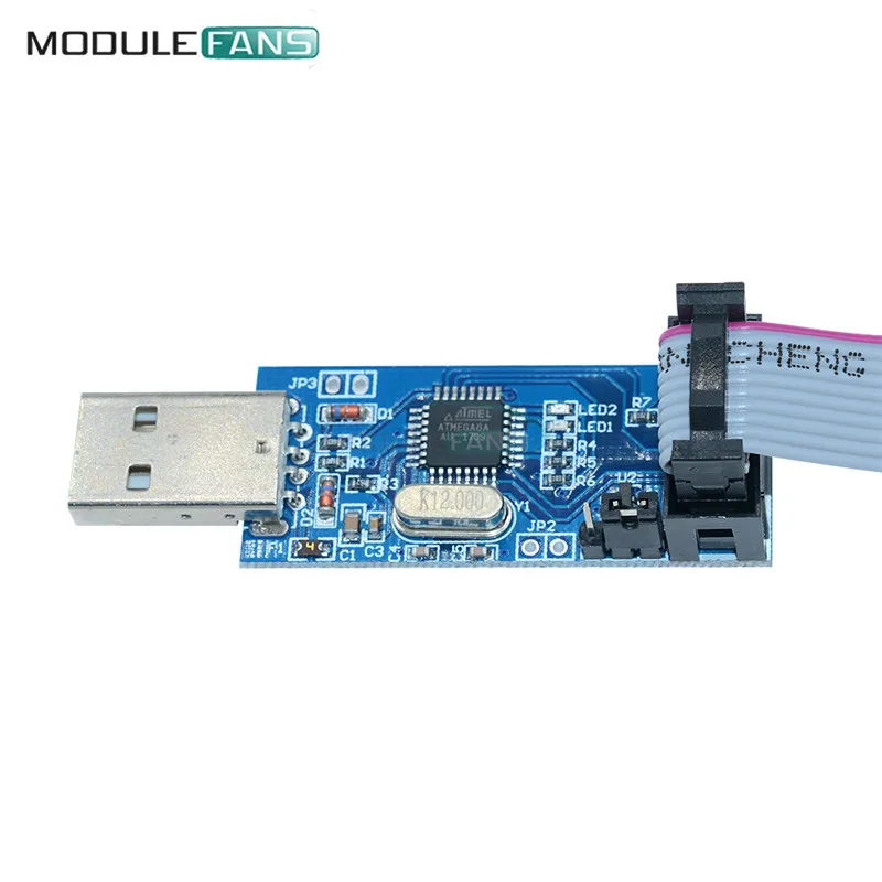 5 шт. USBASP USBISP AVR программатор 3 В/5 В USB ISP ASP ATMEGA8 ATMEGA128 ATtiny/CAN/PWM + 10Pin провод Поддержка
