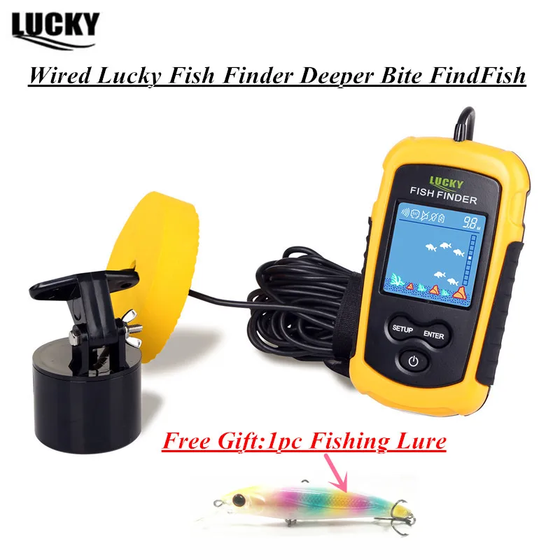 المحمولة FindFish اللون شاشة الكريستال السائل صياد السمك LuckyLaker سونار أعمق الصيد مكتشف مع صدى أسلم الاستشعار FinderFish إغراء