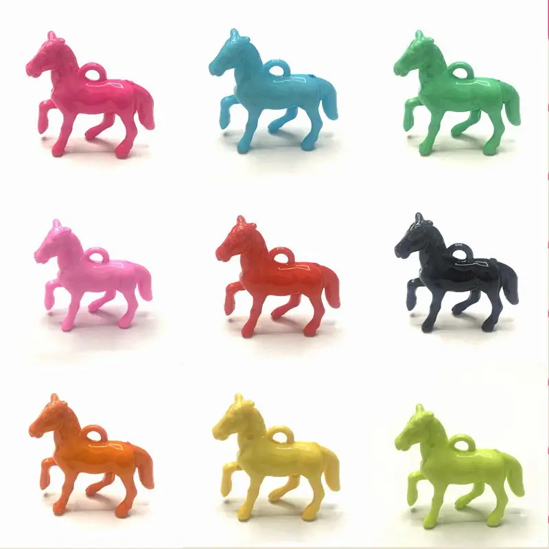 

5pcs/lot Acrylic colorful Mini Horse DIY Earrings Animal Jewelry For Women Girls DIY Earrings&necklace free shipping