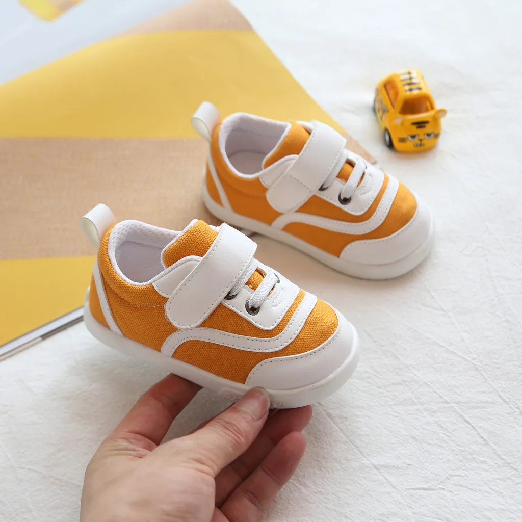 Baby Girl Summer Autumn Shoes Kids Boy Splicing Canvas Cloth First Walkers Anti-slip Soft Sole Toddler Sneakers Prewalkers