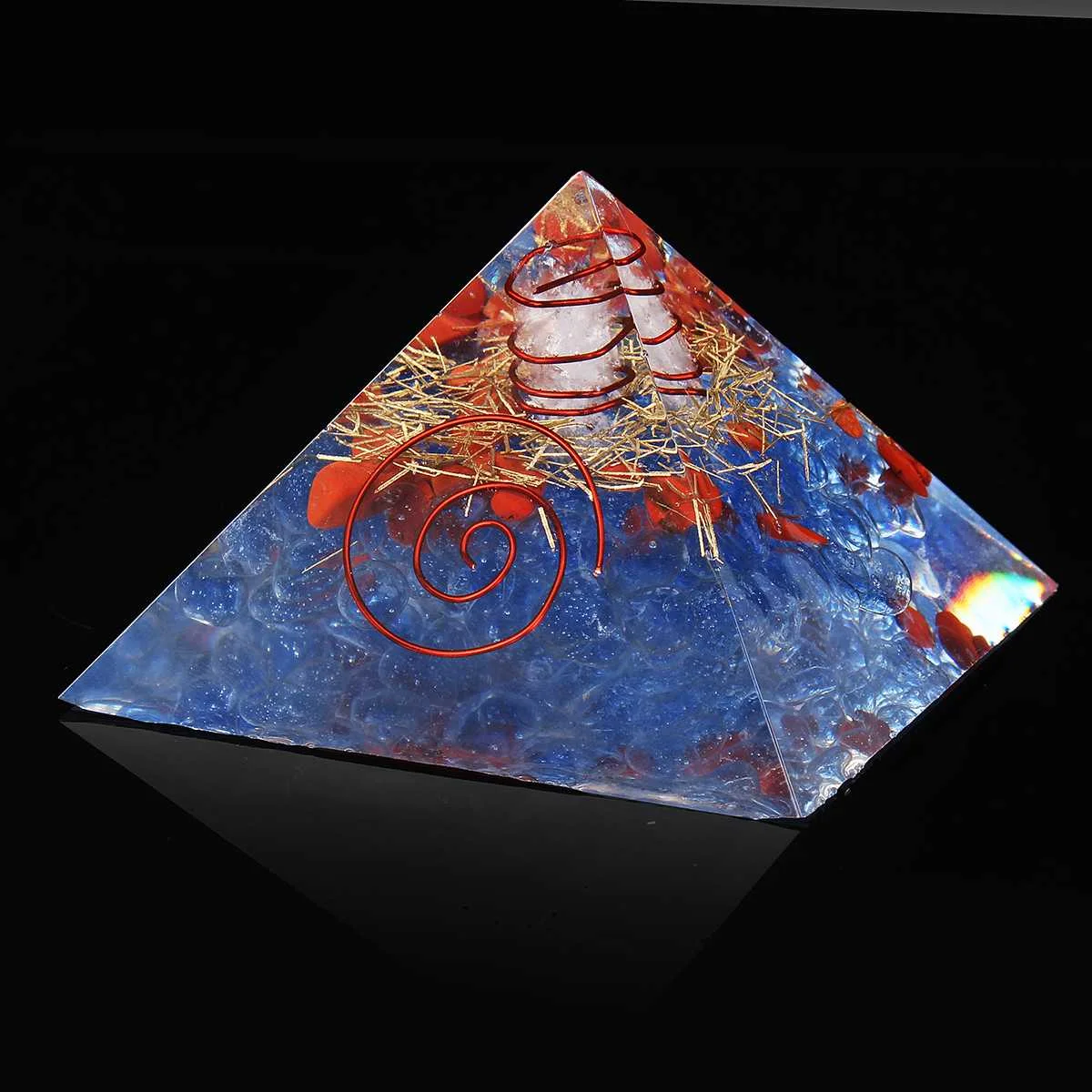 C Aura Crystal 65 мм Orgone Energy конвертер Orgonite Пирамида успокаивает камень, меняющий магнитное поле жизни смолы - Цвет: C