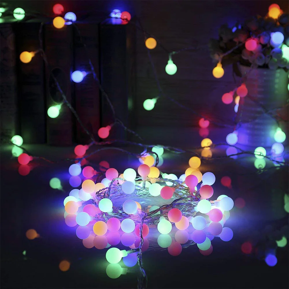 Светильник-гирлянда с шариками, Размеры s 1,5 м, 3 м, 10 м, сказочный светильник, s гирлянда, светодиодный светильник-гирлянда на батарейках, для свадебной вечеринки, 220 В, европейская вилка, праздничная лампа