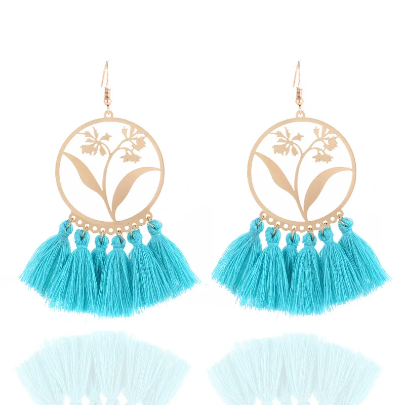 

2018 Fashion Bohemian Long Tassel Earrings For Women Jewelry Gold Color Pendientes Fringe Dangle Earrings Female Wedding Gift