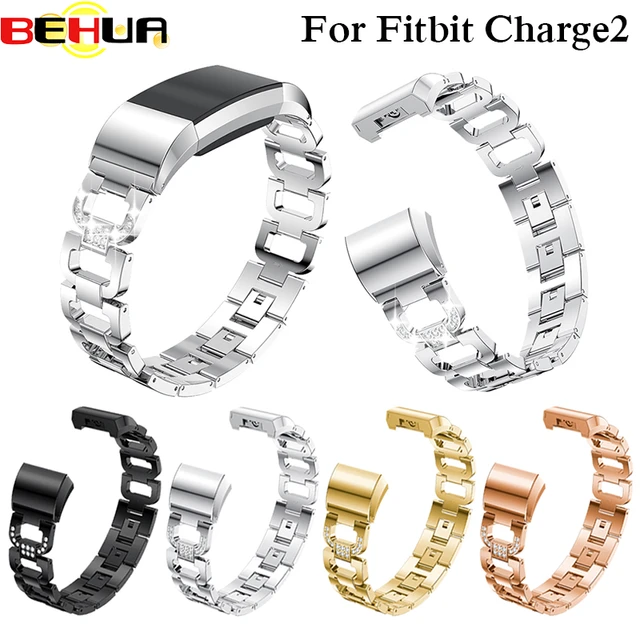 Chain Bracelet with Rhinestones For Fitbit Charge 2