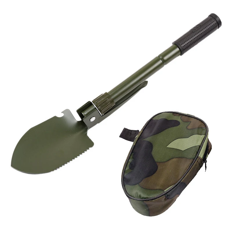 

Carbon Steel 4 in 1 Multi-function Folding Shovel Outdoor Survival Camping Garden Tools Portable Military Foldable Spade AA