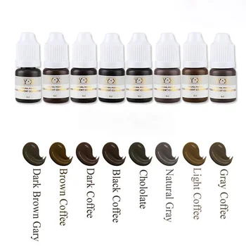 

8pcs/lot 8ml Semi-permanent Eyebrow color set Permanent Makeup Pigment Ink Tattoo Color Eyebrow Microblading Pigment