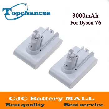 

2PCS High Quality 21.6V 3000mAh Li-ion Replacement Battery For Dyson V6 Mattress Cord-Free Handheld Vacuum Cleaner (White Color)