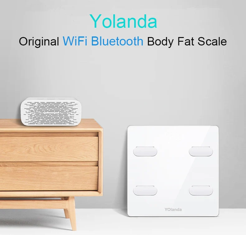Yolanda Pre mi um весы для ванной, Wi-Fi, Bluetooth, вес жира, mi весы, напольная, умная шкала взвешивания человека, определение пульса