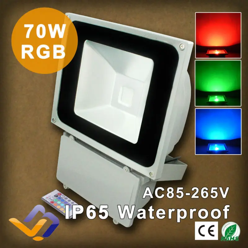 

Factory Sale LED 70W RGB 85-265V Flood Landscape Lights Wash Light Outdoor Floodlight 16 Color Change remote controller