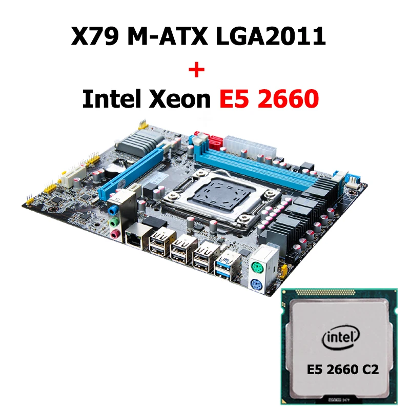 HUANAN X79 motherboard LGA2011 processor Intel Xeon E5 2660 C2 SROKK SATA3.0 USB3.0 RAM 2 channel all tested before shipping