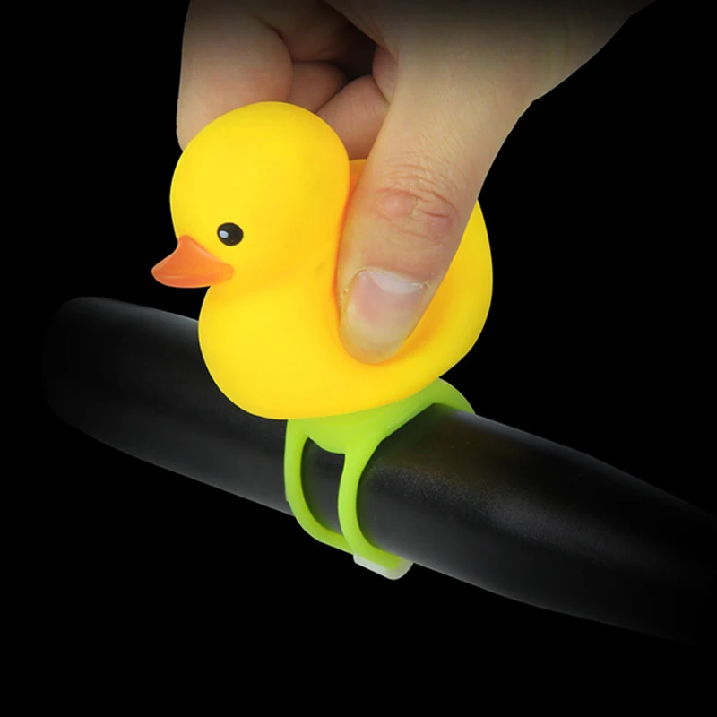 Cheap New bicycle bell yellow duck bicycle helmet light bike motorcycle bell child bike handlebar horn light Ring Bike Accessories 3