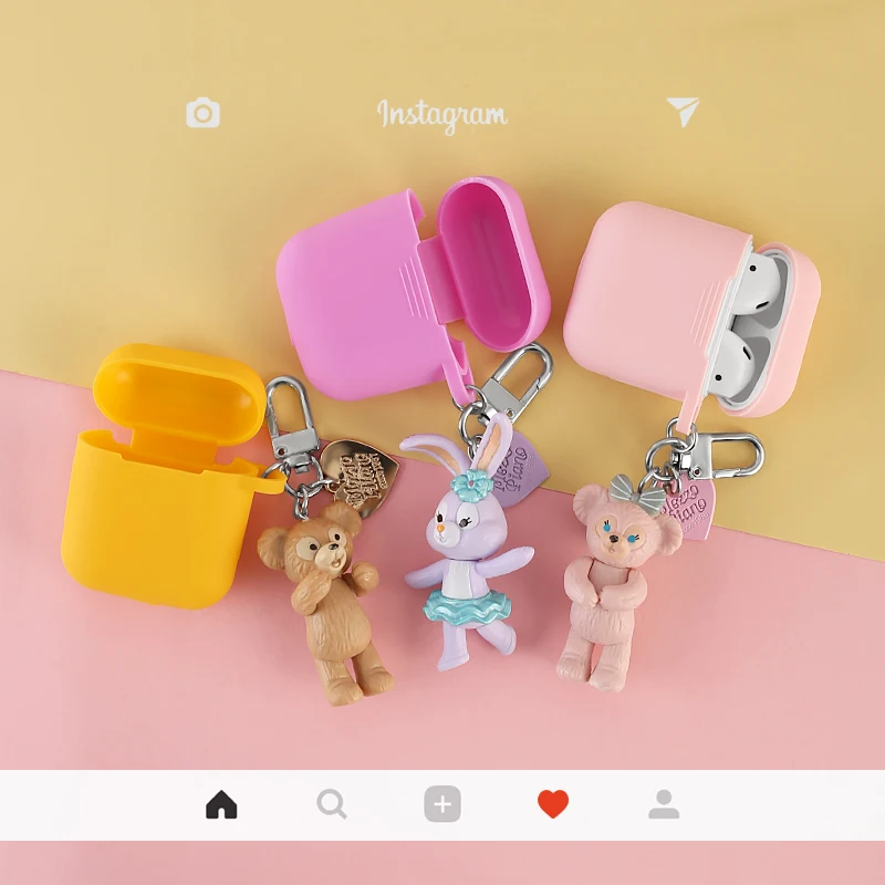 

Hot Cute Duffy And ShellieMay Pendant Decorative Silicone Cover For Apple Airpods1/2 Bluetooth Earphone Anti-fall Cover Case