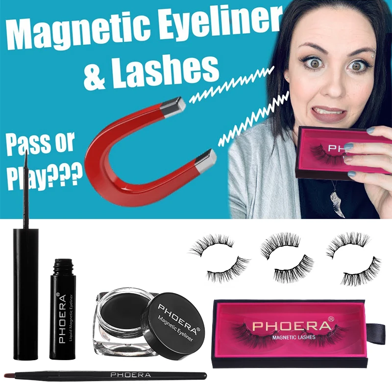 Magnetic False Eyelashes Magnet Eyeliner Mink Fake Eyelash Lashes Extension Waterproof Liquid Eyeliner Eye Makeup Tools Cosmetic