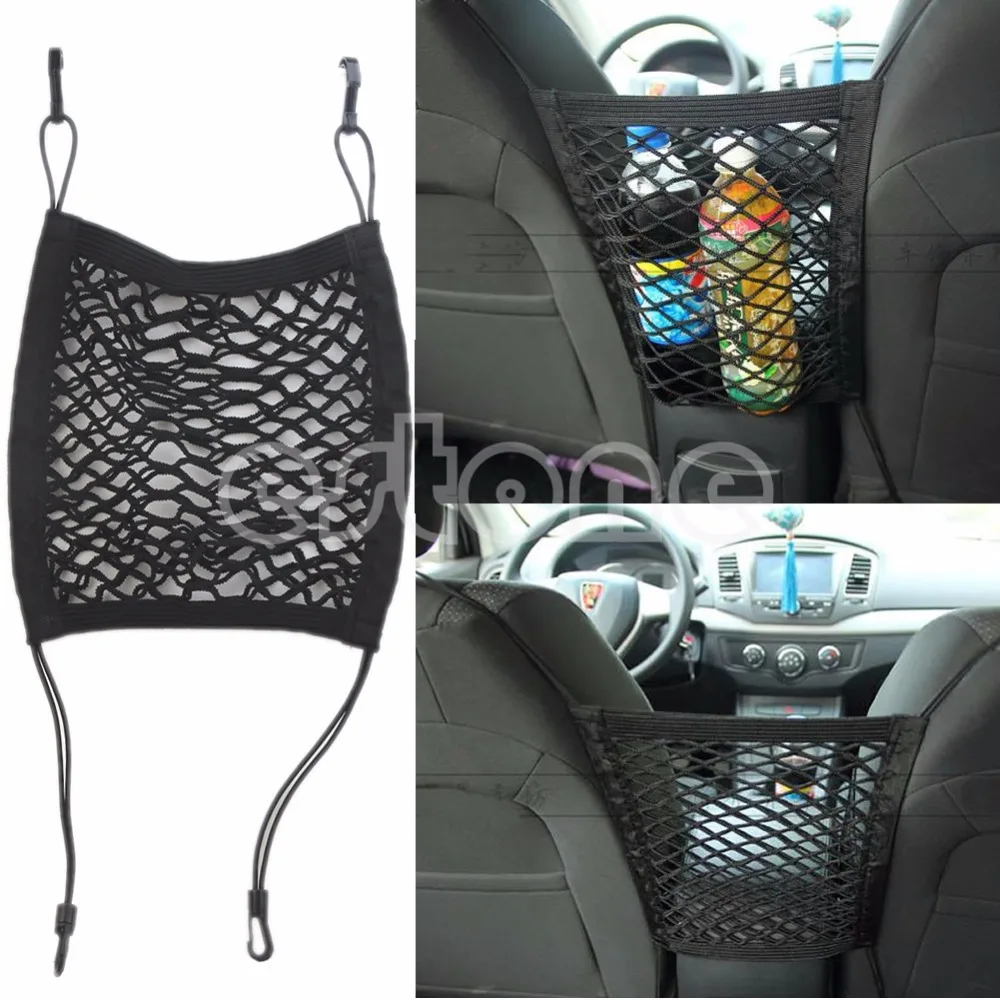 

Nylon Black Mesh Cargo Net Car Seat Truck Storage Luggage Organizer Holder Hooks