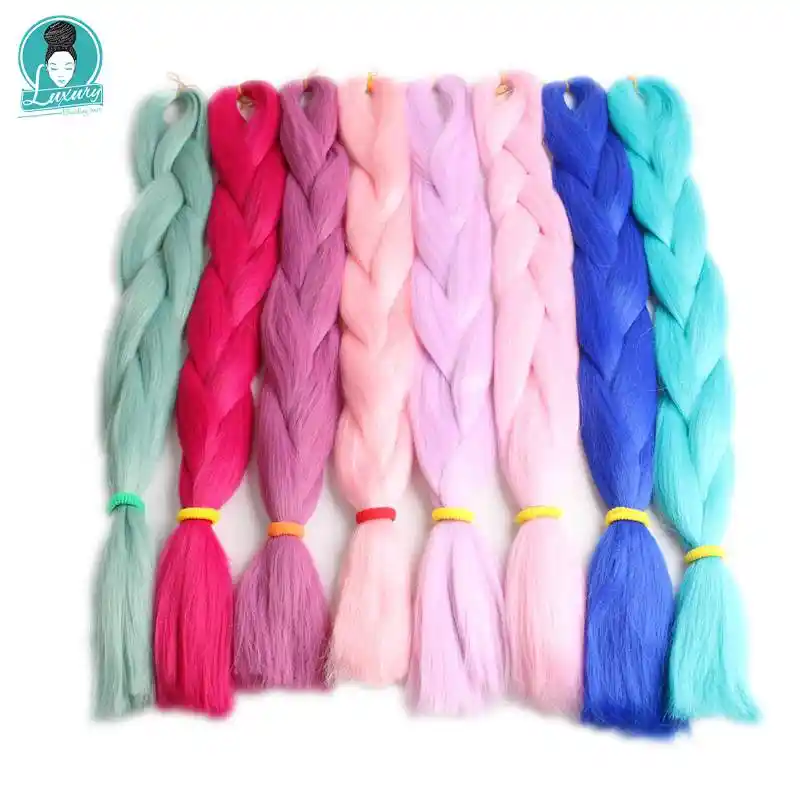 Luxury 1 Pack 24 60 Cm 80 Gram Navy Blue Olive Hijau Pink Vanilla Sintetis Jumbo Mengepang Rambut Rambut Gimbal Kotak Kepang Aliexpress