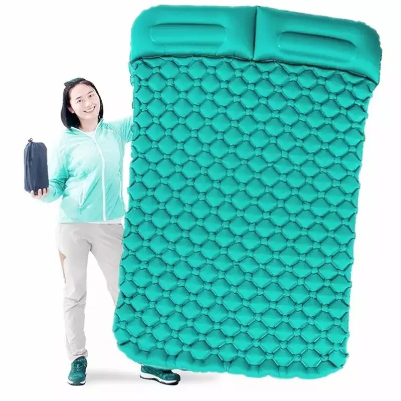  2 person Air Moistureproof Camping Mats Inflatable Cushion Outdoor Picnic Beach Plaid Blanket Home 