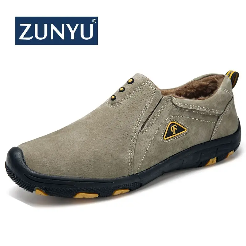 

ZUNYU New Men Boots Winter Plush Warm Snow Boots Mens Winter Boots Work Shoes Men Footwear Fashion Rubber Ankle Shoes Size 38-48