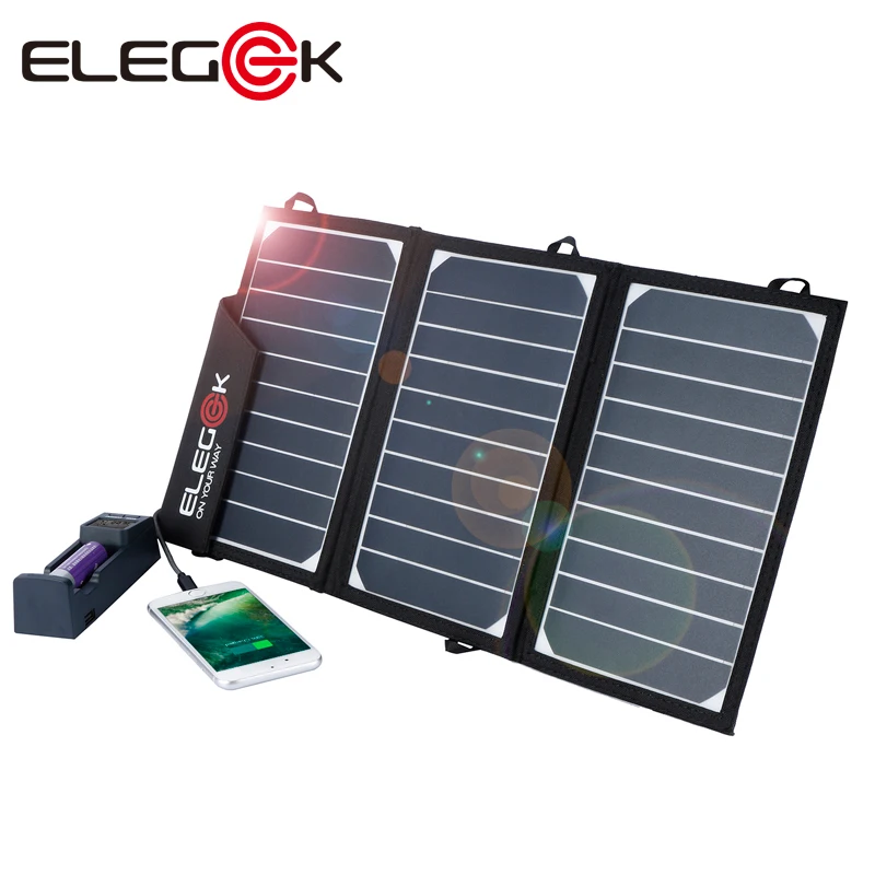 ELEGEEK портативное солнечное зарядное устройство 15 Вт складная панель 5 В USB для